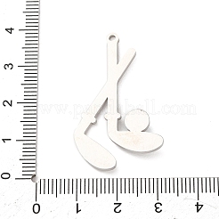 304ステンレスペンダント  合成ターコイズ付き  ゴルフクラブのお守り  ステンレス鋼色  37x23x3.5mm  穴：1.5mm&nbsp;STAS-F367-08P