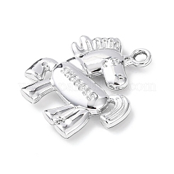 合金ペンダント  成功という言葉を持つ馬  ラックめっき  長持ちメッキ  プラチナ  30x26.5x5mm  穴：2.7mm&nbsp;ENAM-K076-21P