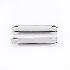 変色しにくい201ステンレススチールリンクコネクター  長方形  ステンレス鋼色  30x4.5x1mm  穴：2.5x3.5mm&nbsp;STAS-E437-10P