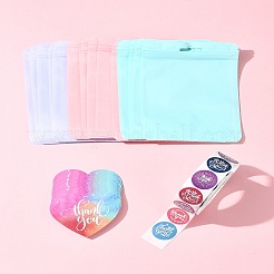 感謝祭テーマの長方形プラスチック製陰陽柄再封可能袋  粘着紙ギフトタグステッカーと紙のグリーティングカード付き  ミックスカラー  15x10.5x0.02cm  片側の厚さ：2.5ミル（0.065mm）&nbsp;OPP-FS0001-15