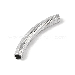 304ステンレス鋼湾曲チューブビーズ  ステンレス鋼色  37x5mm  穴：3mm.&nbsp;STAS-M071-03C-P