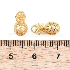 真鍮製チャーム  パイナップルのチャーム  18KGP本金メッキ  12.5x6x6mm  穴：1.4mm&nbsp;KK-CBA866A-01G