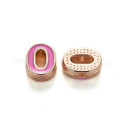合金エナメルビーズ  数  カドミウムフリー＆鉛フリー  ライトゴールド  ショッキングピンク  NUM。0  10x7.5x3mm  穴：1.5mm&nbsp;ENAM-R055-03-00-RS