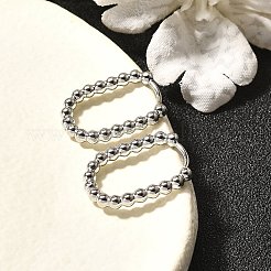 女性用304ステンレスフープピアス  オーバル  ステンレス鋼色  19.5x2.5x13.5mm&nbsp;EJEW-M068-08B-P
