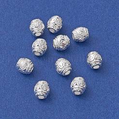 合金のスペーサービーズ  長持ちメッキ  ドラム  銀  6x6mm  穴：2mm&nbsp;FIND-B029-42S