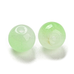 ツートンスプレーペイントガラスビーズ  模造翡翠ガラス  ラウンド  薄緑  10mm  穴：1.8mm  200個/袋&nbsp;GLAA-L046-03E