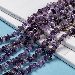 天然石アメジストビーズ連売り  チップ  5~9x5~9mm  穴：1mm  約31インチ（80cm）&nbsp;Z0RRN