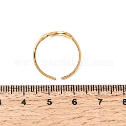 女性用304ステンレススチールオープンカフリング5個  イオンプレーティング（ip）  中空の心  18KGP本金メッキ  内径：16.8~17.8mm&nbsp;RJEW-K313-12G