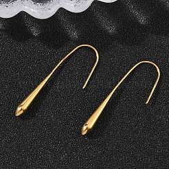 304ステンレススチールダングルイヤリング  ティアドロップ  ゴールドカラー  30x3mm&nbsp;EJEW-F375-01C-G