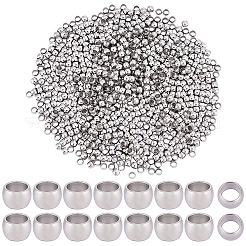 304ステンレススチールスペーサービーズ800個  ロンデル  ステンレス鋼色  2.5x1.5mm  穴：1.4mm&nbsp;STAS-BBC0009-76B