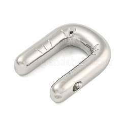 変色しない304ステンレススチールペンダント  バルーンレターチャーム  U字  19.5x15x5mm  穴：1.5x2.5mm&nbsp;LS-STAS-B071-01P-U