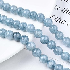 染めの天然水晶ラウンドビーズ連売り  模造アクアマリン  8~9mm  穴：1mm  約46個/連  15.3インチ&nbsp;X-G-R173-8mm-03