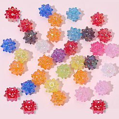 40個のabメッキ不透明アクリルビーズ  うに  ミックスカラー  14.5x17.5~18.5x17.5~18.5mm  穴：2.5mm&nbsp;JACR-SC0001-02