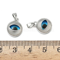 真鍮製ガラスチャーム  目  プラチナ  13.5x11x5mm  穴：2.5x4.5mm&nbsp;KK-Z134-19P-01