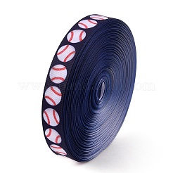 野球柄熱転写ポリエステルリボン  フラット  ダークブルー  7/8インチ（22mm）  約49.21ヤード（45m）/ロール&nbsp;OCOR-WH0066-65B