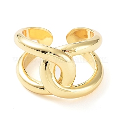 女性用真鍮ノットオープンカフリング  カドミウムフリー＆鉛フリー  18KGP本金メッキ  内径：18mm&nbsp;RJEW-D016-09G