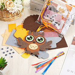 子供向けの秋の動物 DIY クラフト セット  フォームラバーステッカーを使ったクリエイティブなウールクラフト  ミックスカラー  140~73x126~167x2mm&nbsp;FIND-WH20019-114