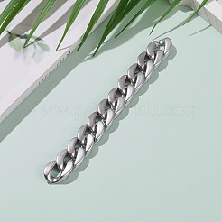 手作りのスプレー塗装アクリルカーブチェーン  クイックリンクチェーン  銀  22x16x5.3mm  39.37インチ（1m）/連&nbsp;AJEW-JB00894-01