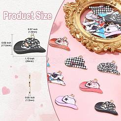 45色プリント亜鉛合金ペンダント9個  カウボーイハットのチャーム  diy ネックレス ブレスレット イヤリング アクセサリー  ミックスカラー  17.5x28x1.2mm  穴：1.8mm  5個/カラー&nbsp;FIND-CJ0004-24
