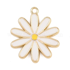 合金エナメルチャーム  花  ゴールドカラー  ミックスカラー  29x25x2.5mm  穴：2mm&nbsp;ENAM-H002-02G