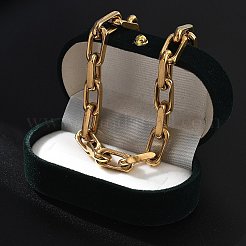 イオンプレーティング（IP）304ステンレススチールペーパークリップチェーンネックレス女性男性用  18KGP本金メッキ  17.91インチ（45.5cm）&nbsp;NJEW-U019-03G
