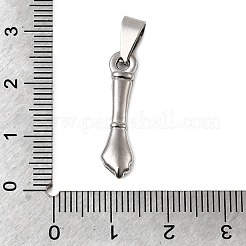 304ステンレスペンダント  フィガチャーム  ステンレス鋼色  24x6x3mm  穴：8x3.5mm&nbsp;STAS-B167-04P