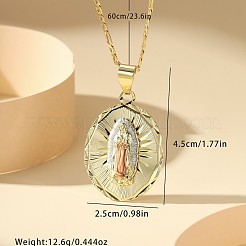 真鍮のバージンペンダントネックレス  ゴールドカラー  23.62インチ（60cm）&nbsp;FS-WG9128D-01
