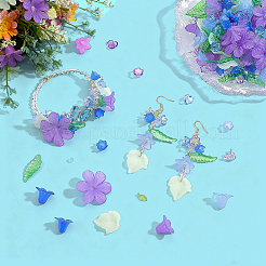 DIYの花葉探しキット  透明アクリルパーツを含む  アクリルビーズキャップ  ミックスカラー  24x22.5x3mm  穴：1mm&nbsp;DIY-NB0015-54