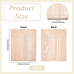 未仕上げのゴムの木板4枚  長方形  250x198x16.5mm&nbsp;WOOD-FG0001-66C