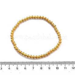 真鍮ビーズストレッチブレスレット、男性用、女性用  18KGP本金メッキ  1/8インチ（0.4cm）  内径：2-3/8インチ（6cm）&nbsp;BJEW-G736-04G