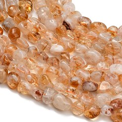 加熱された天然シトリンビーズ連売り  ナゲット  タンブルストーン  8~16.5x7.5~9.5x4~9.5mm  穴：0.8~0.9mm  15.35''（39cm）〜15.75''（40cm）&nbsp;G-D108-A03-04