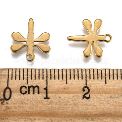 イオンプレーティング（IP）トンボ304ステンレススチールチャーム  ゴールドカラー  12x10.5x1mm  穴：1mm&nbsp;STAS-M208-08