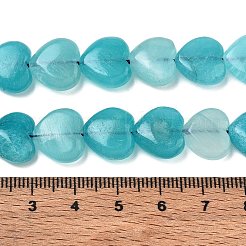 天然石アマゾナイトビーズ連売り  ハート  11~12x12~13x6~7mm  穴：1mm  約35個/連  15.35''（39センチメートル）&nbsp;GG-D001-B01