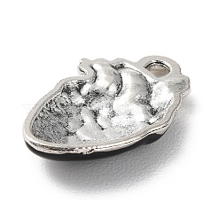合金エナメルチャーム  アンティークシルバー  ハート  25x15.5x4mm  穴：2.5mm&nbsp;ENAM-Q503-01AS-05