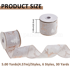 30ヤード 6種類のポリエステルとプラスチックリボン  洋服アクセサリー  混合図形  2-1/2インチ（63mm）  約5.00ヤード(4.57m)/スタイル&nbsp;OCOR-FH0001-58