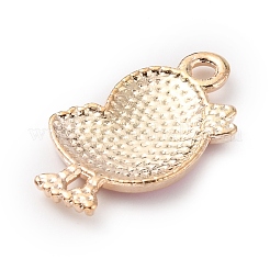 合金エナメルチャーム  ライトゴールド  チキンチャーム  濃いピンク  21x14x2mm  穴：1.8mm&nbsp;FIND-WH0152-089KCG-05