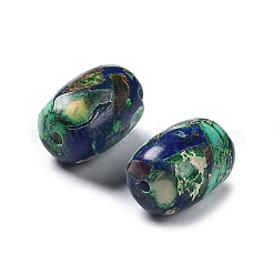 天然imp玉ビーズ  染め  ライス  マリンブルー  14.5x10mm  穴：1.4mm&nbsp;G-C034-06F