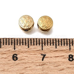 304ステンレススチールビーズ  イオンプレーティング（ip）  フラットラウンドい六角形  18KGP本金メッキ  6x3.5mm  穴：1.2mm&nbsp;STAS-L315-067A-G