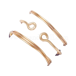 天然アメジストビーズ指輪3個  女性用銅線巻きリング  内径：18~18.5mm&nbsp;RJEW-JR00855-02
