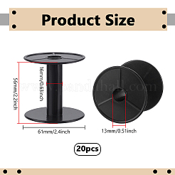 プラスチックスプール20個。  ホイール  ブラック  ブラック  16x56mm&nbsp;TOOL-PH0001-89