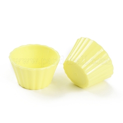 ミニプラスチック模擬エッグタルトカップ  ミニチュア風景キッチンモデルドールハウスアクセサリー装飾  きいろ  37x21mm&nbsp;DJEW-C005-02F