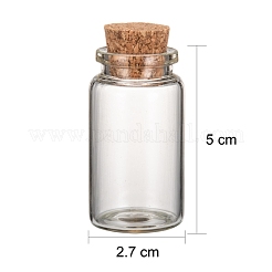 ガラスの瓶のガラスびん  コルク栓付き  希望のボトル  透明  5x2.7cm  容量：約13ml（0.44液量オンス）&nbsp;X-AJEW-H004-4