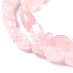 天然マダガスカル ローズクォーツビーズ連売り  ナゲット  タンブルストーン  8~11x7.5~9x4.5~7mm  穴：0.8mm  約42個/連  15.94''（40.5センチメートル）&nbsp;G-G018-13