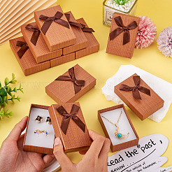 厚紙のジュエリーボックス  ジュエリーギフト包装用  ちょう結びの長方形  バリーウッド  8.3x5.3x2.4cm&nbsp;CON-TAC0001-14E