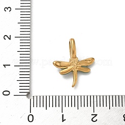 304ステンレスペンダント  トンボ  エナメル＆ラインストーン付き  ゴールドカラー  16x14x5mm  穴：5x3mm&nbsp;STAS-H243-03G