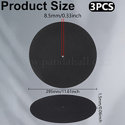 フェルト製レコードパッド  フラットラウンド  ブラック  295x1.5mm  穴：8.5mm&nbsp;AJEW-WH0816-194
