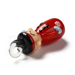 手作りランプワークペンダント  男のチャーム  ファイヤーブリック  33~34x13~13.5x10.5~11mm  穴：2.5~3mm&nbsp;LAMP-G156-18