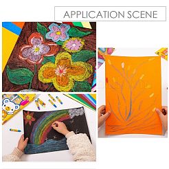 カラフルな絵のサンドペーパー  落書きパッド  油絵紙  クレヨン走り紙やすり  子供の創造性の絵画のために  きいろ  29~29.5x21x0.3cm  10枚/袋&nbsp;TOOL-I011-A06