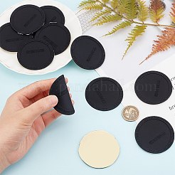 シリコンドリンクコースター12個  滑り止めカップマット  接着剤で  フラットラウンド  ブラック  58x2mm&nbsp;AJEW-GF0004-48D