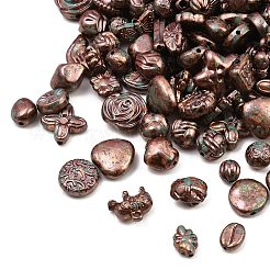 アンティーク調のアクリルビーズ  各種形状  サドルブラウン  4.5~27.5x9.5~29.5x6.5~15.5mm  穴：1.2~1.8mm&nbsp;AC-CBAAA05-01H